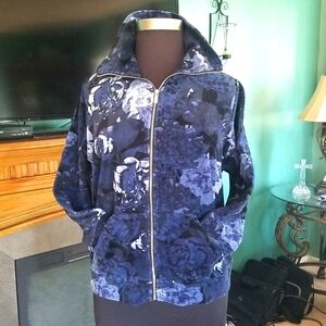 Velour floral jacket